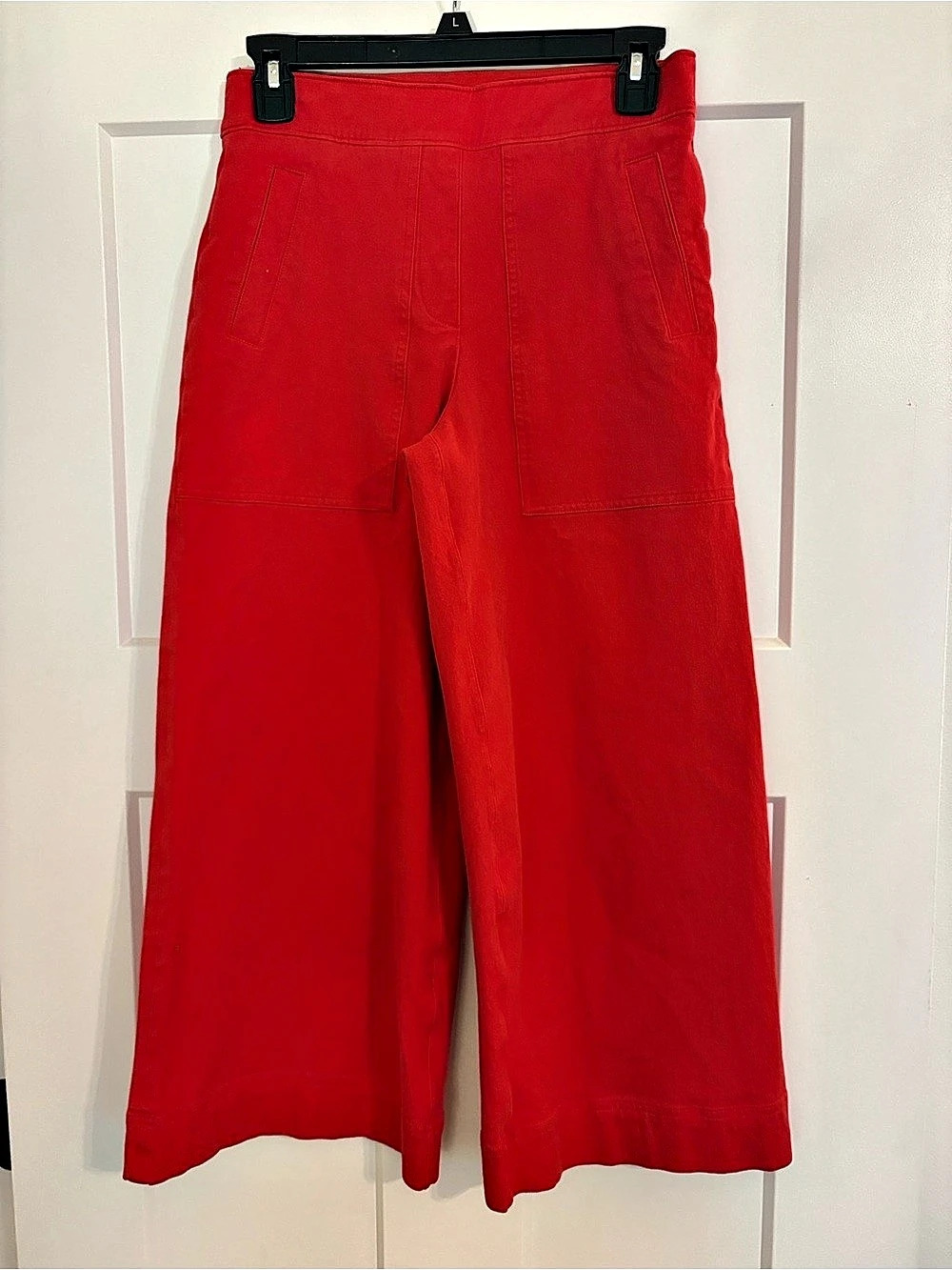 SPANX Stretch On-the-Go Cropped Wide Leg Pants Red Small